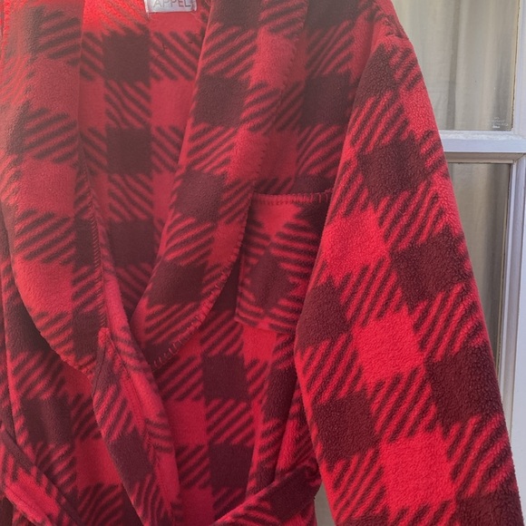 I. APPEL home Robe 👘 red fleece size M-L - Picture 5 of 16